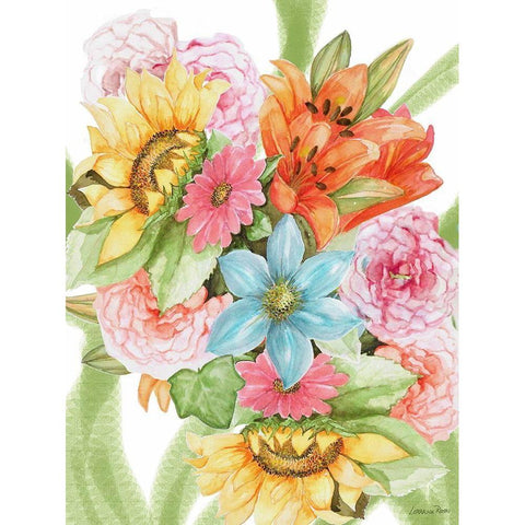 Jungle Bouquet II Black Modern Wood Framed Art Print with Double Matting by Rossi, Lorraine