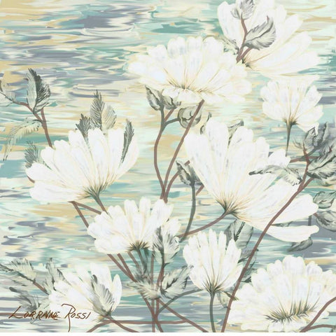 White Water Flower 3 Black Modern Wood Framed Art Print by Rossi, Lorraine