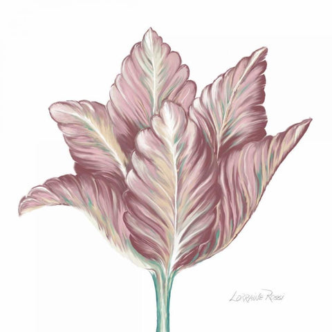 Romantic Tulip 1 White Modern Wood Framed Art Print by Rossi, Lorraine