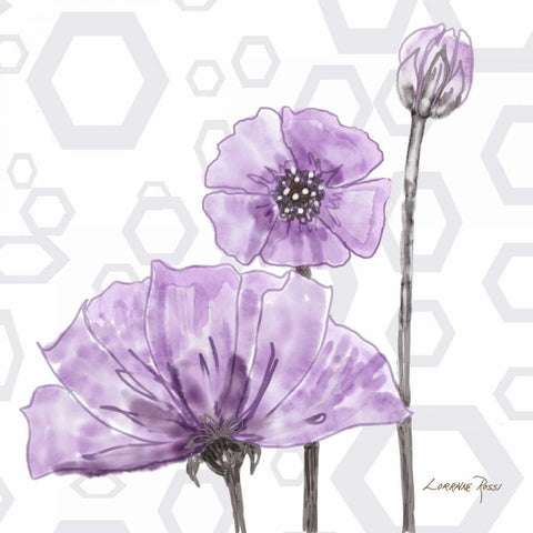 Poppy Arch 1 White Modern Wood Framed Art Print by Rossi, Lorraine