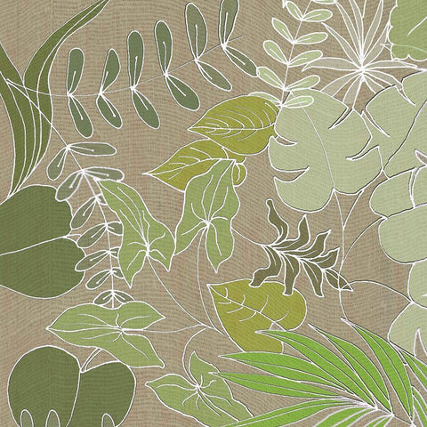 Linen Leaves 1 White Modern Wood Framed Art Print with Double Matting by Rossi, Lorraine