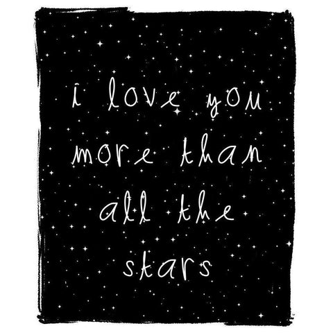 Love You More Black Modern Wood Framed Art Print with Double Matting by Straatsma, Leah