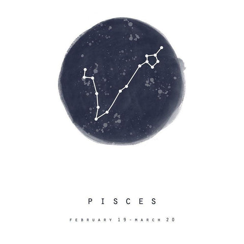 Pisces Black Modern Wood Framed Art Print with Double Matting by Straatsma, Leah