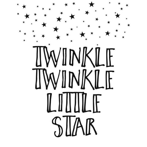 Twinkle Twinkle Little Star Black Modern Wood Framed Art Print with Double Matting by Straatsma, Leah