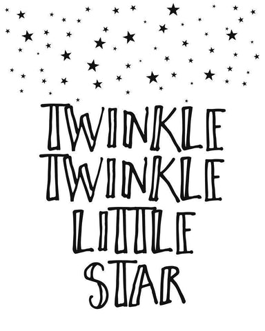 Twinkle Twinkle Little Star Black Ornate Wood Framed Art Print with Double Matting by Straatsma, Leah