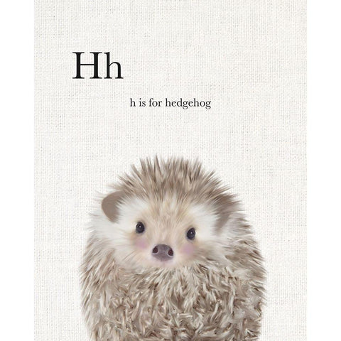 Baby Hedgehog Linen Black Modern Wood Framed Art Print with Double Matting by Straatsma, Leah