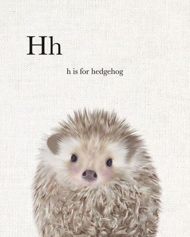 Baby Hedgehog Linen White Modern Wood Framed Art Print with Double Matting by Straatsma, Leah