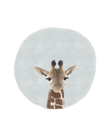 Baby Giraffe Black Ornate Wood Framed Art Print with Double Matting by Straatsma, Leah