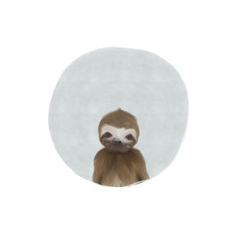 Baby Sloth Black Modern Wood Framed Art Print with Double Matting by Straatsma, Leah