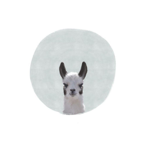 Baby Circle Llama White Modern Wood Framed Art Print by Straatsma, Leah