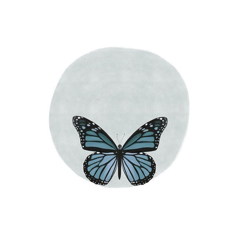 Butterfly Circle White Modern Wood Framed Art Print by Straatsma, Leah