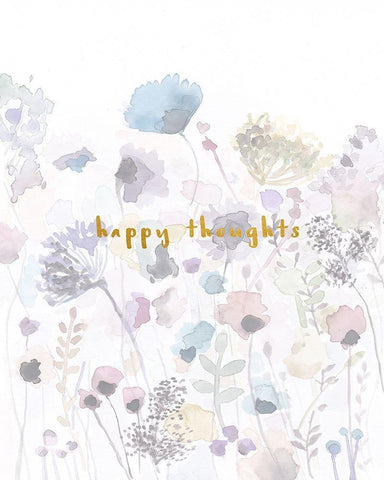 Happy Thoughts White Modern Wood Framed Art Print with Double Matting by Straatsma, Leah