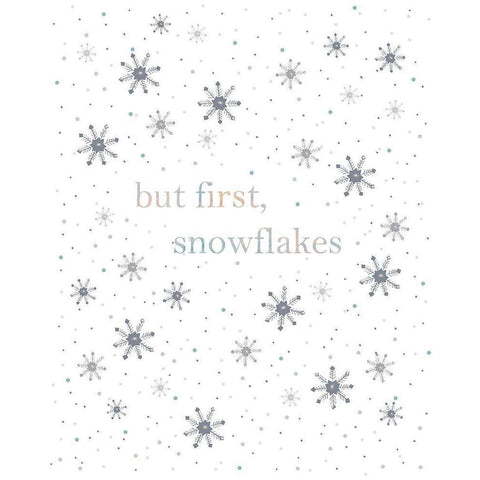 But First Snowflakes Black Modern Wood Framed Art Print with Double Matting by Straatsma, Leah