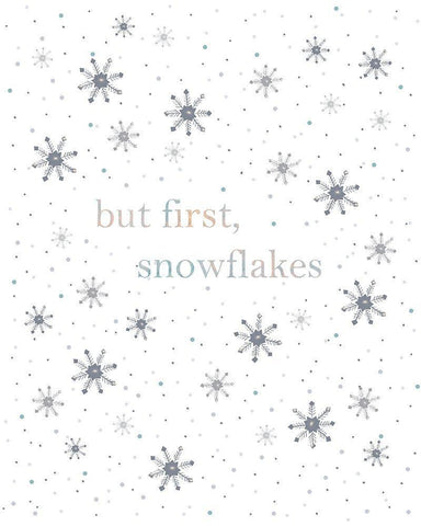 But First Snowflakes Black Ornate Wood Framed Art Print with Double Matting by Straatsma, Leah