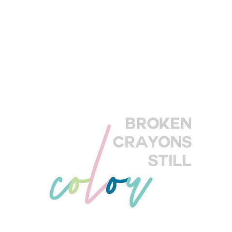 Broken Crayons White Modern Wood Framed Art Print by Straatsma, Leah