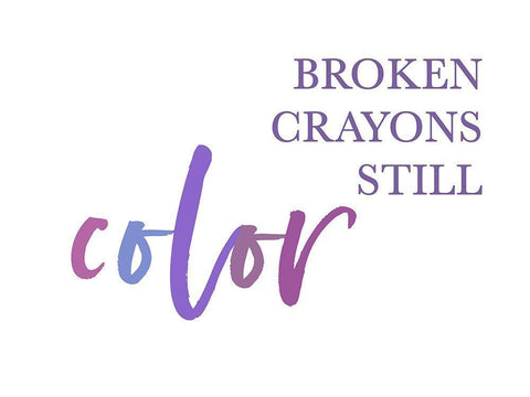 Broken Crayons 2 White Modern Wood Framed Art Print with Double Matting by Straatsma, Leah