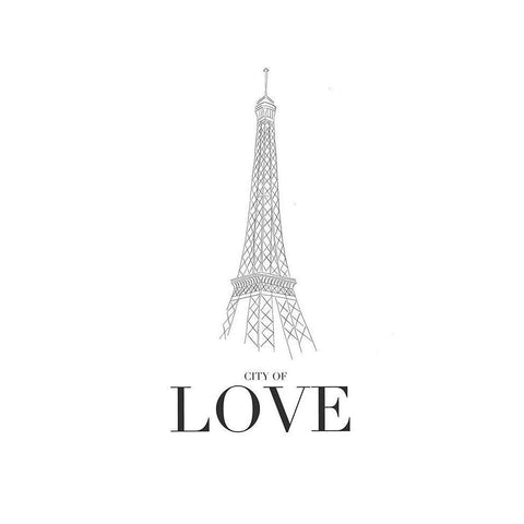 City Of Love White Modern Wood Framed Art Print by Straatsma, Leah