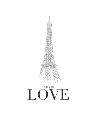 City Of Love White Modern Wood Framed Art Print with Double Matting by Straatsma, Leah