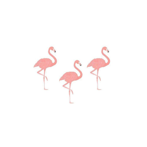 Flamingo Friends White Modern Wood Framed Art Print by Straatsma, Leah