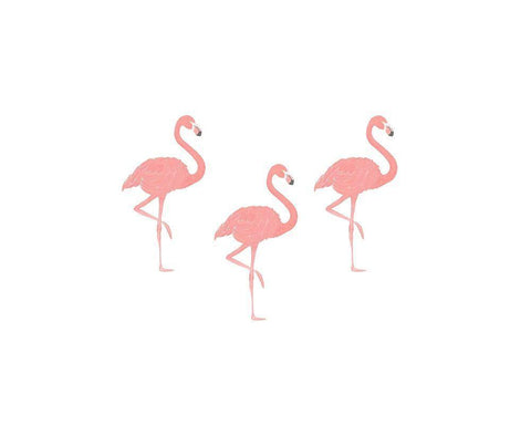 Flamingo Friends White Modern Wood Framed Art Print with Double Matting by Straatsma, Leah