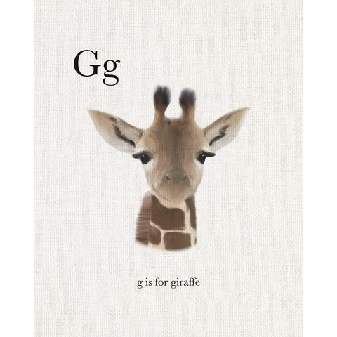 G is for Giraffe Black Modern Wood Framed Art Print with Double Matting by Straatsma, Leah