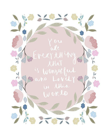 You Are Everything White Modern Wood Framed Art Print with Double Matting by Straatsma, Leah