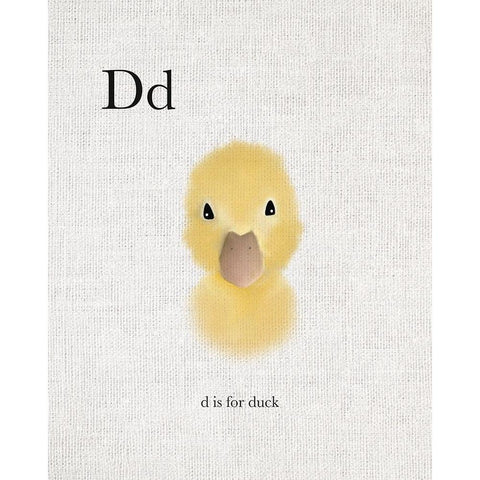 D is for Duck Black Modern Wood Framed Art Print with Double Matting by Straatsma, Leah