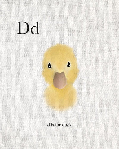 D is for Duck Black Ornate Wood Framed Art Print with Double Matting by Straatsma, Leah