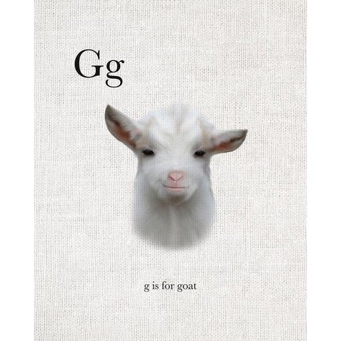 G is for Goat Gold Ornate Wood Framed Art Print with Double Matting by Straatsma, Leah