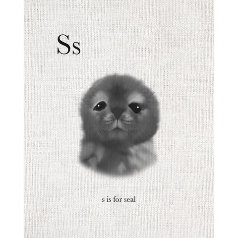 S is for Seal White Modern Wood Framed Art Print by Straatsma, Leah