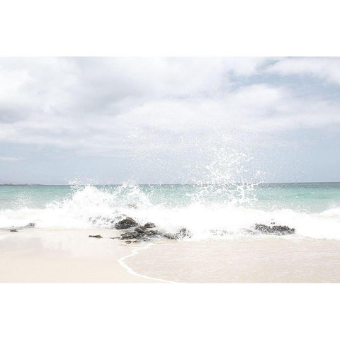 Splash Waves White Modern Wood Framed Art Print by Straatsma, Leah