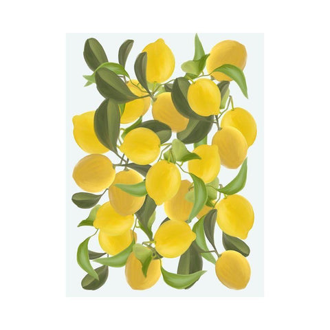 Lemons B Black Modern Wood Framed Art Print with Double Matting by Straatsma, Leah