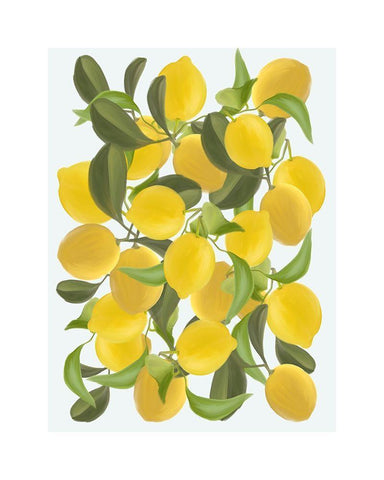 Lemons B White Modern Wood Framed Art Print with Double Matting by Straatsma, Leah