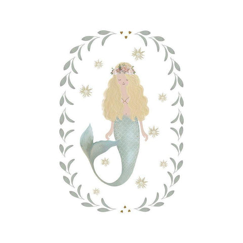 Mermaid Garland White Modern Wood Framed Art Print by Straatsma, Leah