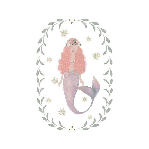 Pink Mermaid Gold Ornate Wood Framed Art Print with Double Matting by Straatsma, Leah