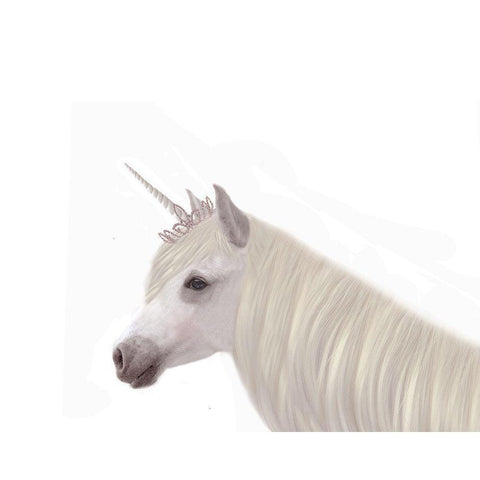 Pretty Unicorn White Modern Wood Framed Art Print by Straatsma, Leah