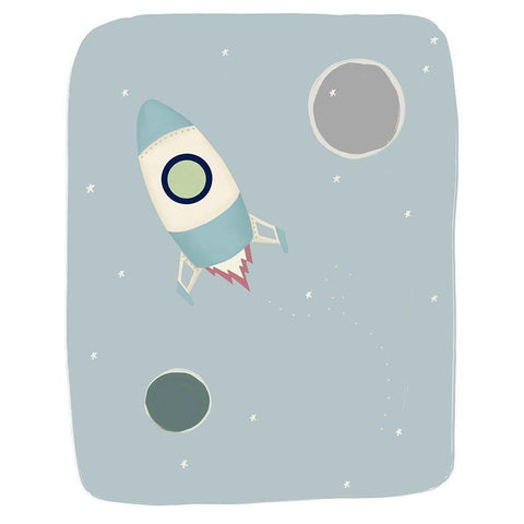 Rocket Ship White Modern Wood Framed Art Print by Straatsma, Leah