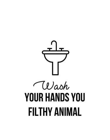 Wash Hands An White Modern Wood Framed Art Print with Double Matting by Straatsma, Leah