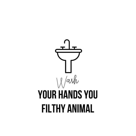 Wash Hands Animal White Modern Wood Framed Art Print by Straatsma, Leah