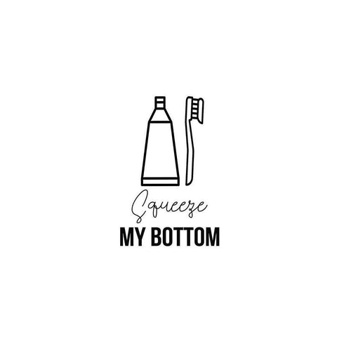 Squeeze My Bottom 2 White Modern Wood Framed Art Print by Straatsma, Leah