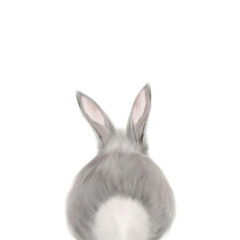 Bunny Butt White Modern Wood Framed Art Print by Straatsma, Leah