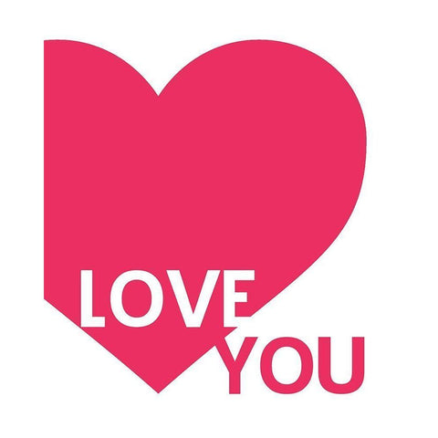 Hot Pink Love You Gold Ornate Wood Framed Art Print with Double Matting by Straatsma, Leah