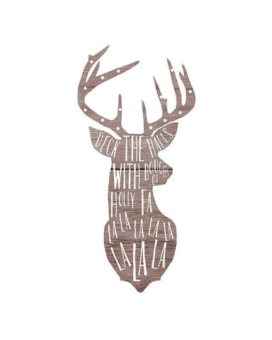 Deck The Deer White Modern Wood Framed Art Print with Double Matting by Straatsma, Leah