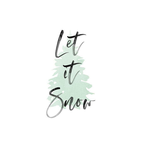 Let it Snow Black Modern Wood Framed Art Print with Double Matting by Straatsma, Leah