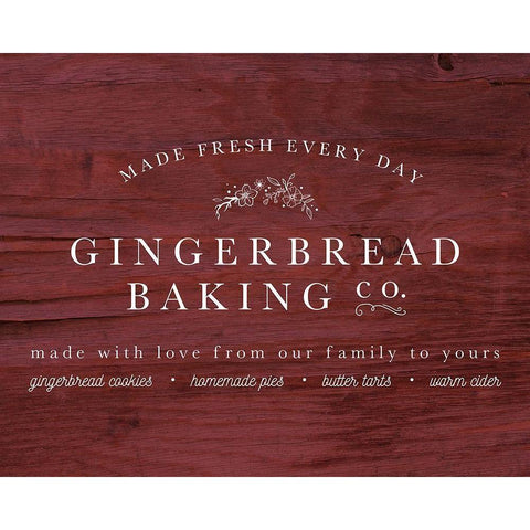 Red Gingerbread White Modern Wood Framed Art Print by Straatsma, Leah