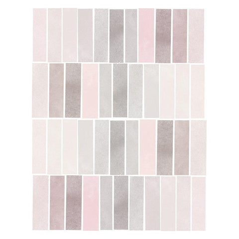 Blush Tone Watercolor Rectangles White Modern Wood Framed Art Print by Straatsma, Leah