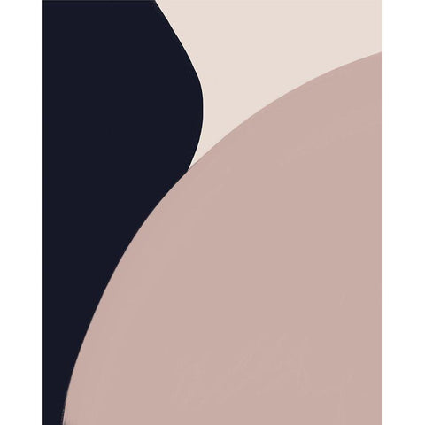 Navy Rose Abstract 1 Black Modern Wood Framed Art Print with Double Matting by Straatsma, Leah