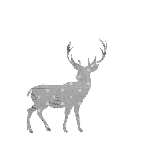 Polka Deer White Modern Wood Framed Art Print by Straatsma, Leah