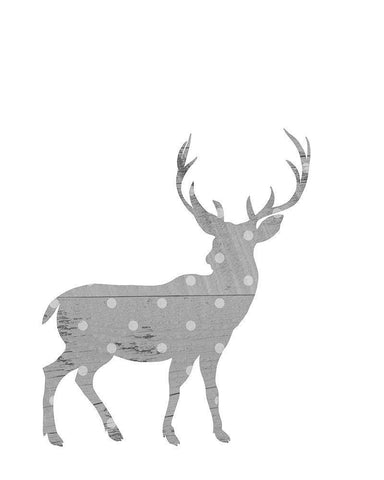 Polka Deer White Modern Wood Framed Art Print with Double Matting by Straatsma, Leah