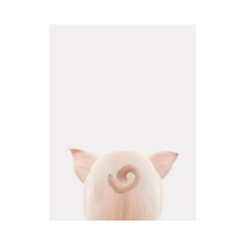 Piglet Butt White Modern Wood Framed Art Print by Straatsma, Leah